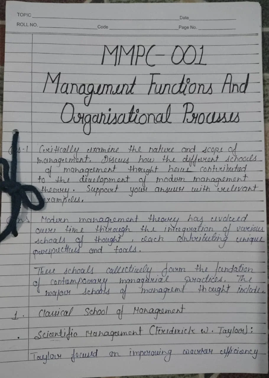 IGNOU Handwritten Assignment